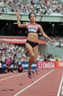 Katarina Johnson-Thompson winner of the long jump at the  2013 IAAF Diamond League, Sainsbury's Anniversary Games, Queen Elizabeth Olympic Park, London.